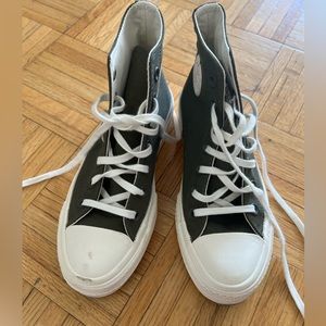 Dark Green Platform High-Top Converse